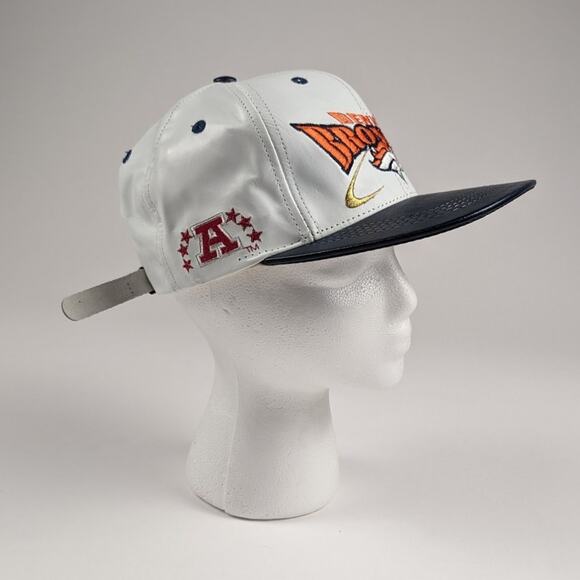 Vintage Denver Broncos NFL Football AFC West Leather Strapback White Hat - Picture 3 of 5